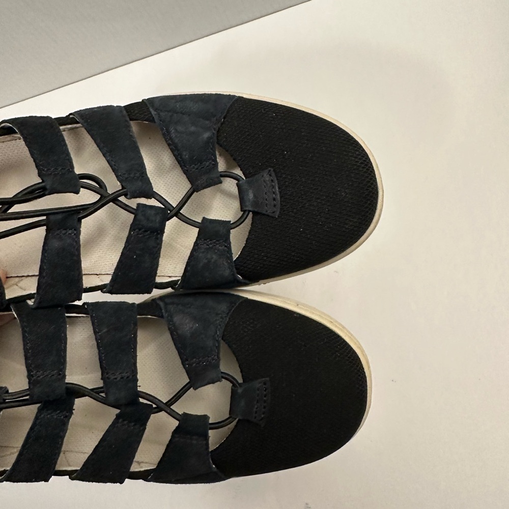 Dansko Women's Riona Black Suede Ghillie Sandal - Picture 4 of 16